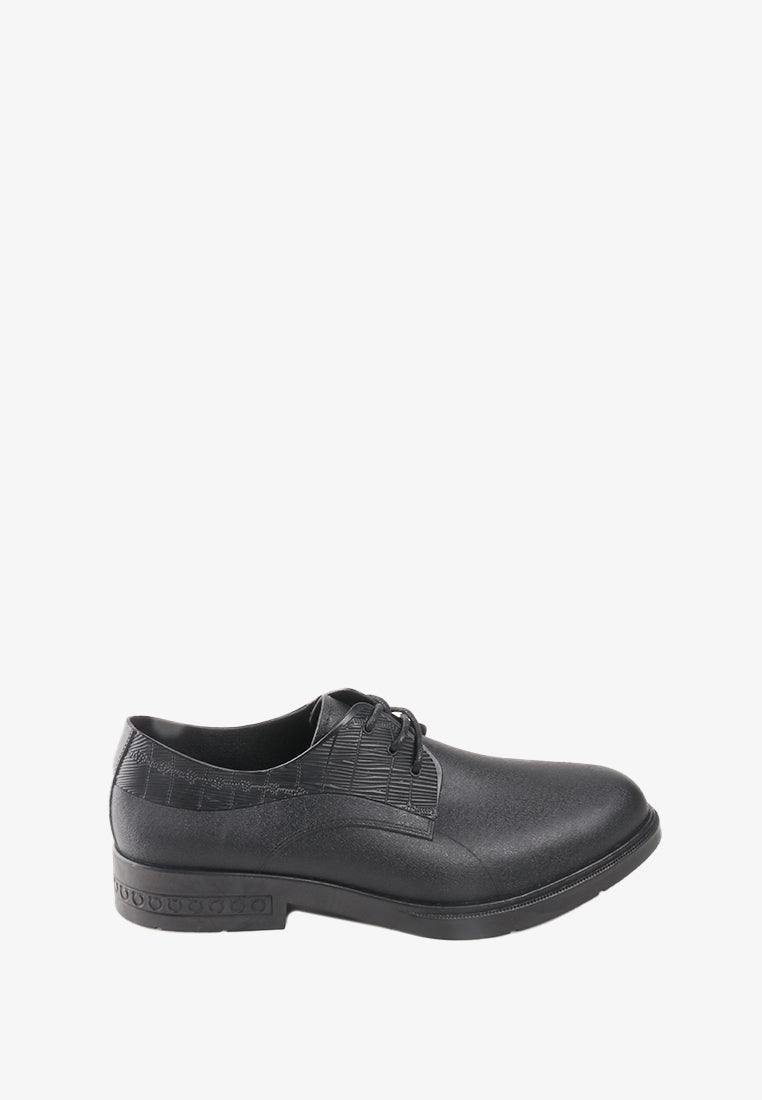 Formal Shoes Rubber Sole Oxford SIMON SOFT RUBBER BLACK SHOES