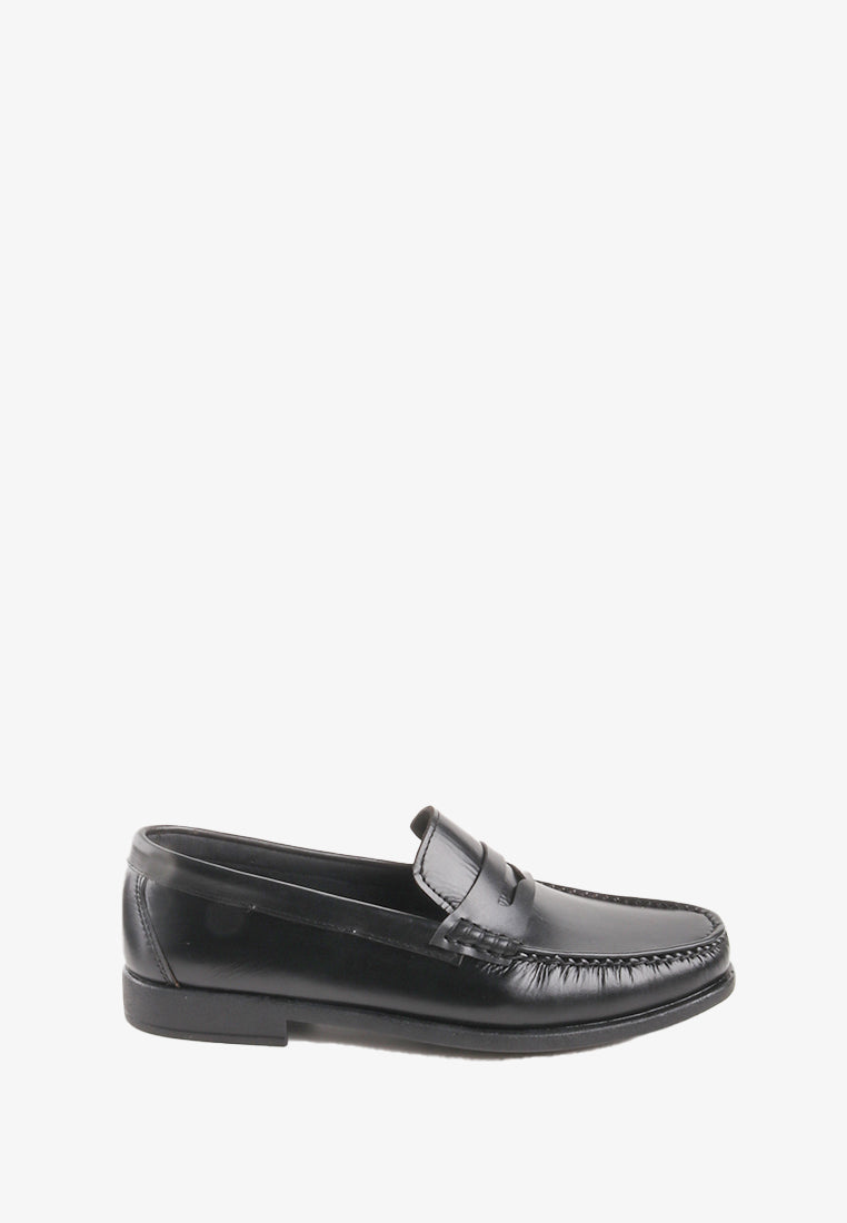 Loafer Shoes Leather Loafers With Men's Black Penny Loafers
