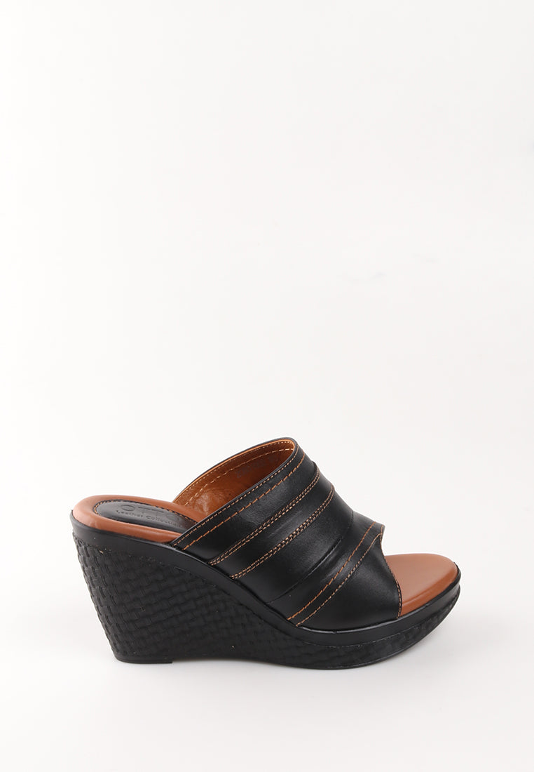 TOTTIE GENUINE LEATHER WEDGE SANDALS
