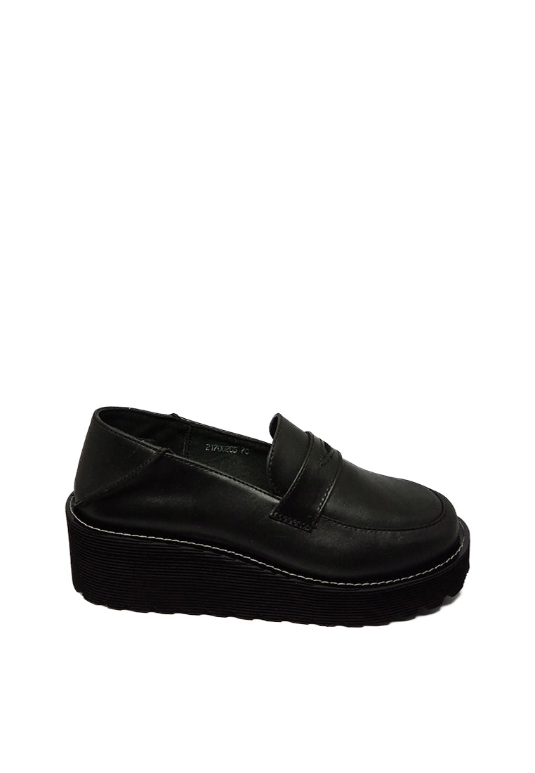 PLATFORM LOAFER BLACK SHOES
