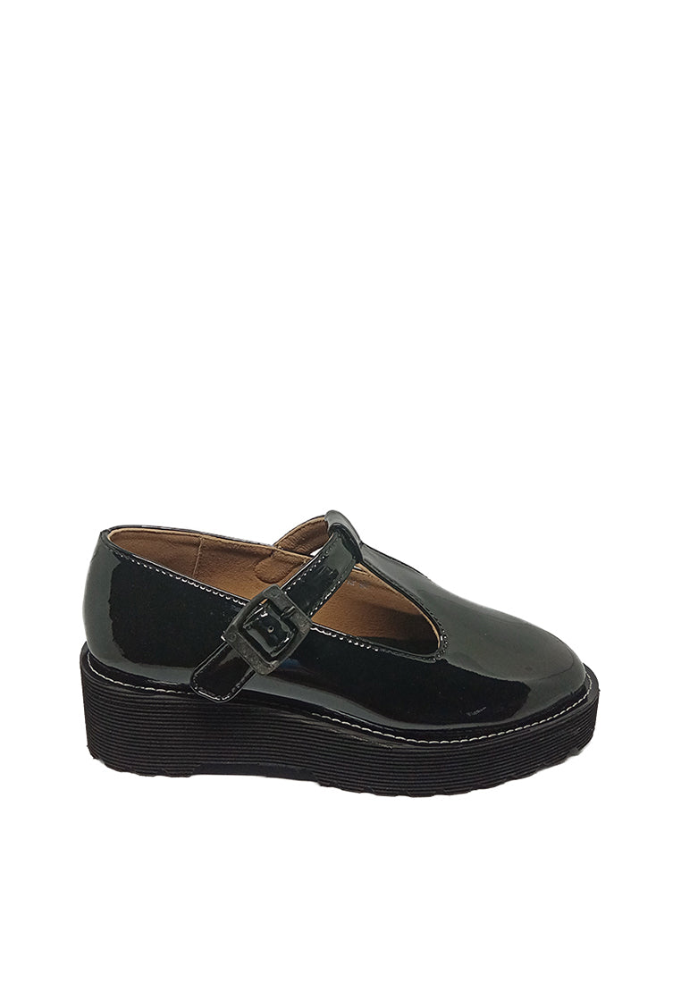 ELONA PLATFORM T-STRAP MARY JANE BLACK SHOES - Main Image