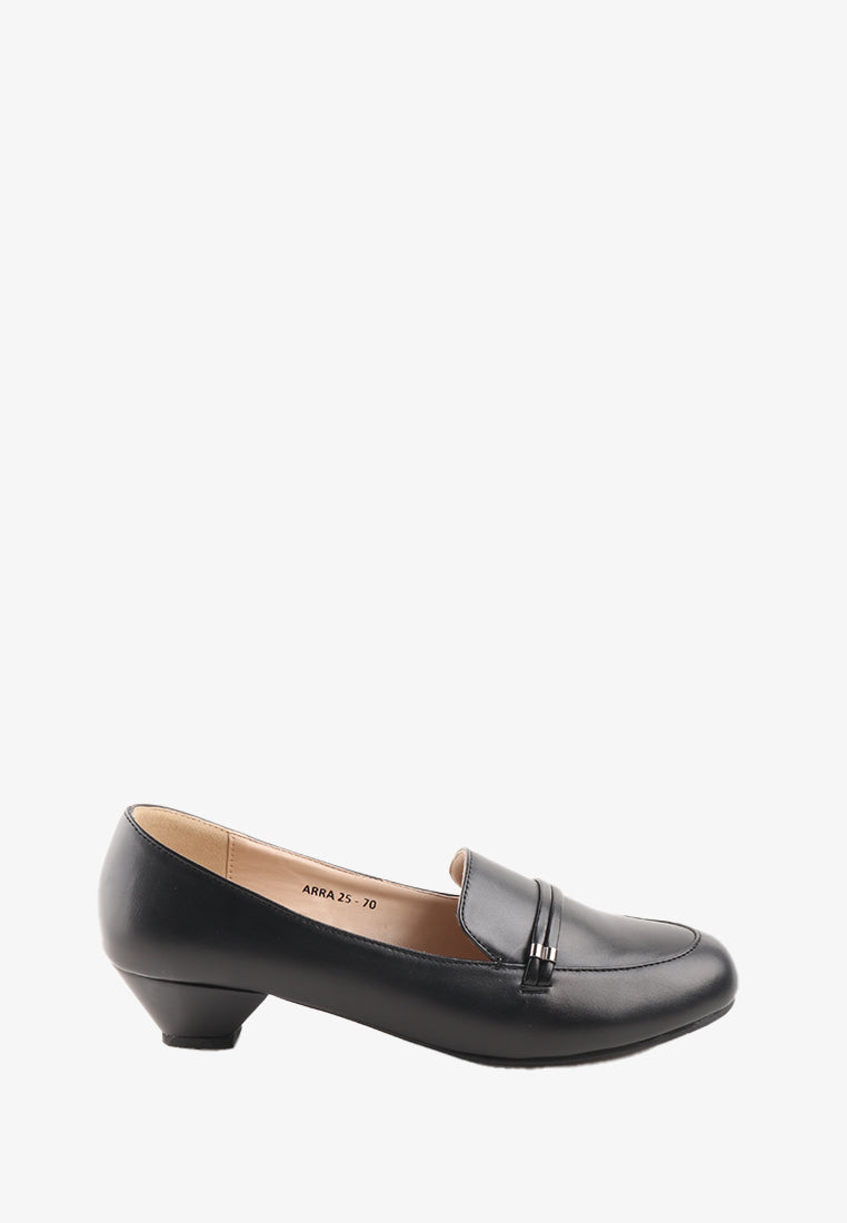 ARRA SLIP ON HEELED BLACK SHOES