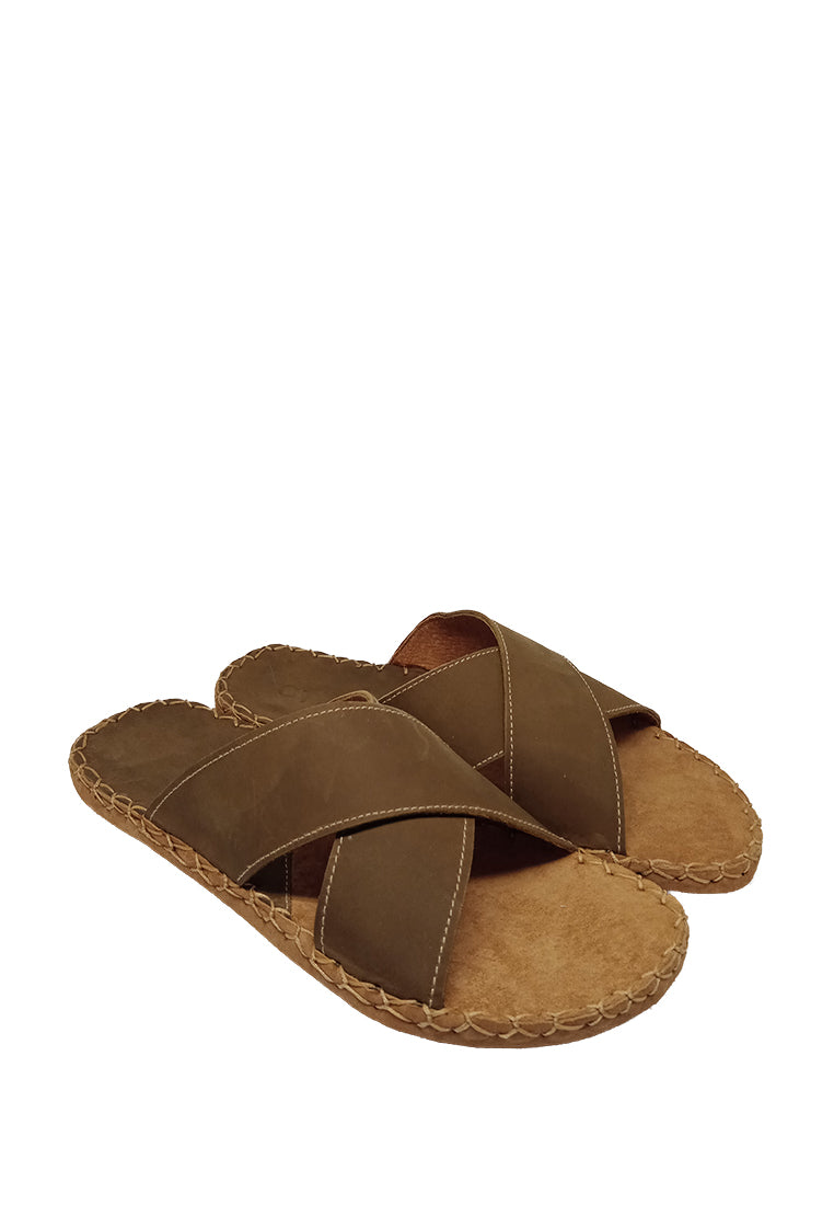 CROSS STRAP SANDALS IN BROWN