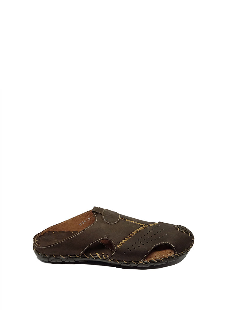 MULE SLIP-ON SANDALS IN DARK BROWN - Main Image