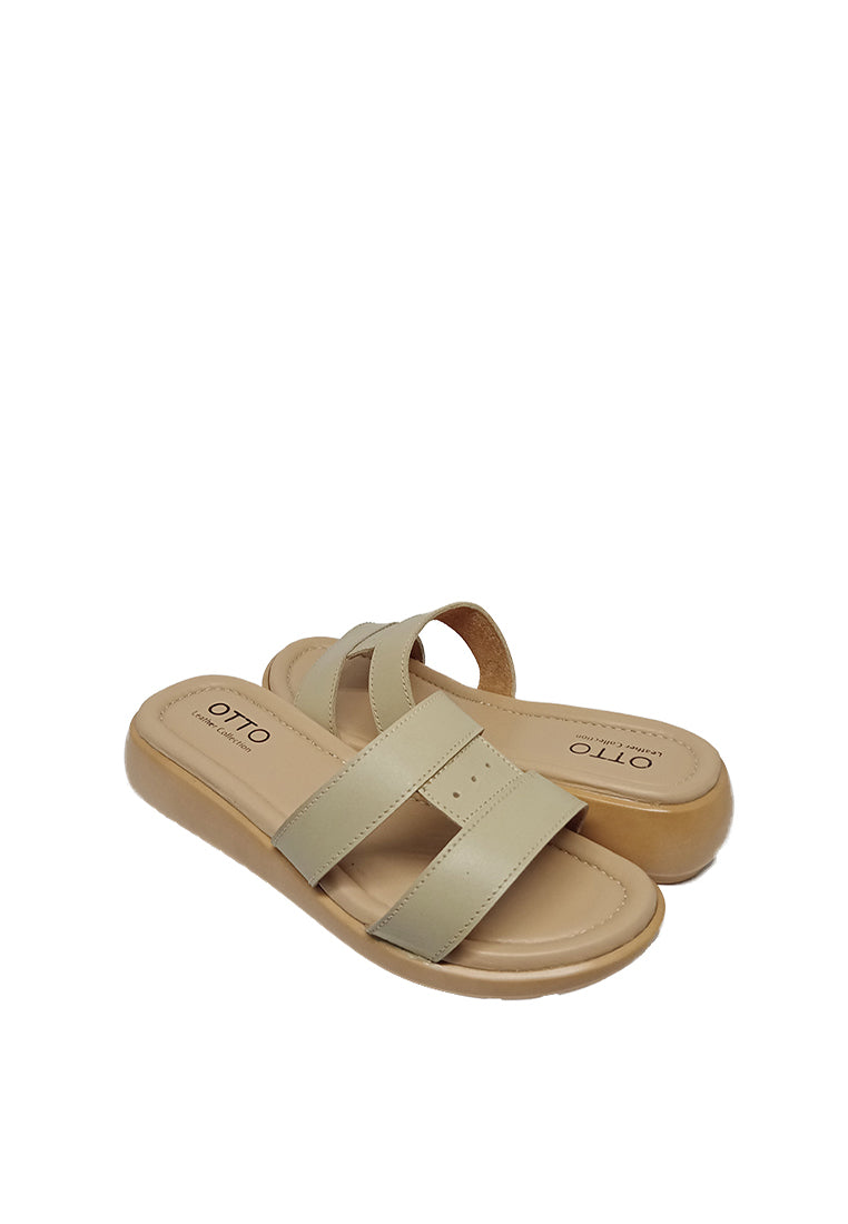 BASIC FLAT SANDALS IN IVORY