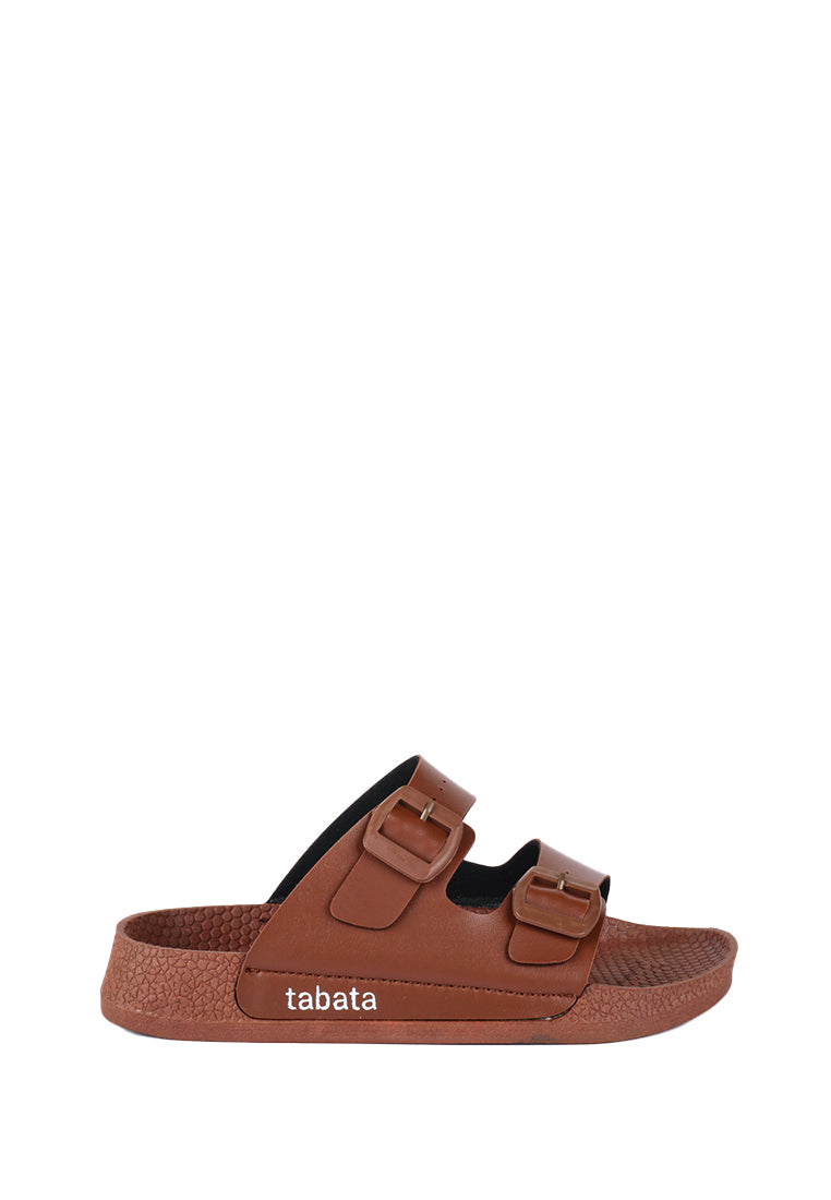 HENDRIX DUO-STRAP BUCKLED SLIDE SANDALS