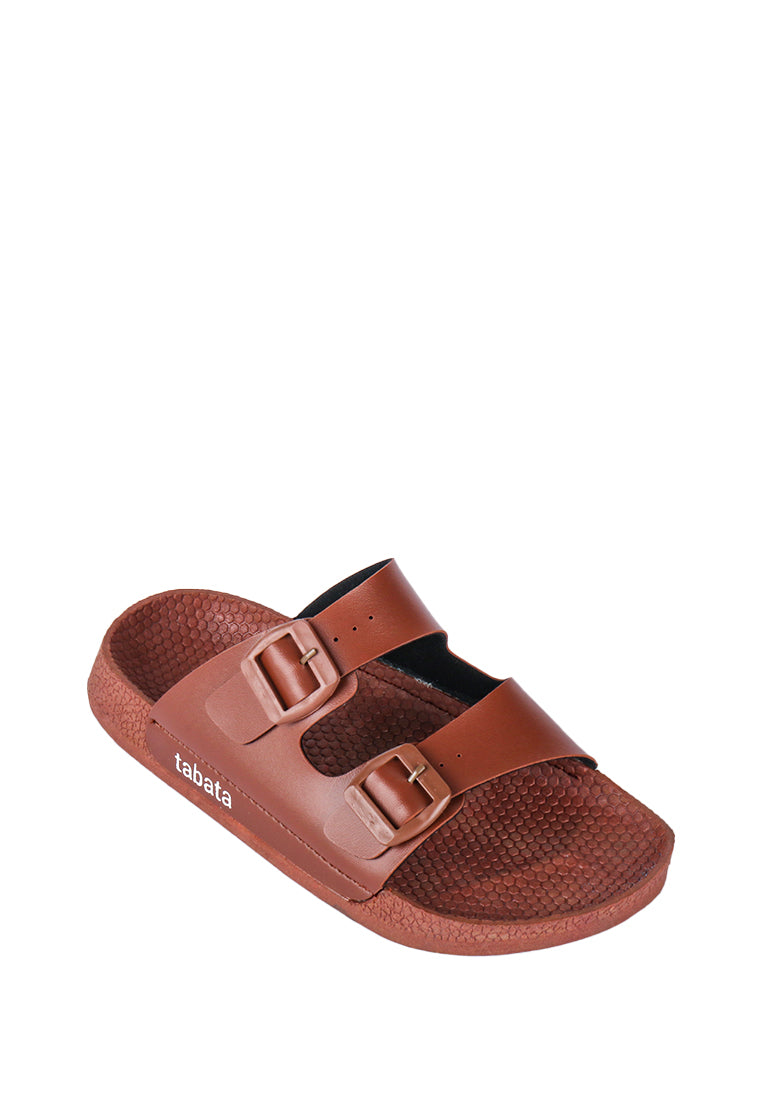 HENDRIX DUO-STRAP BUCKLED SLIDE SANDALS