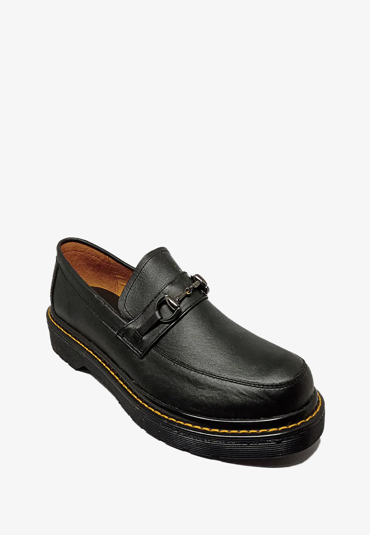 LENON GENUINE LEATHER BLACK SHOES (BIG SIZES)