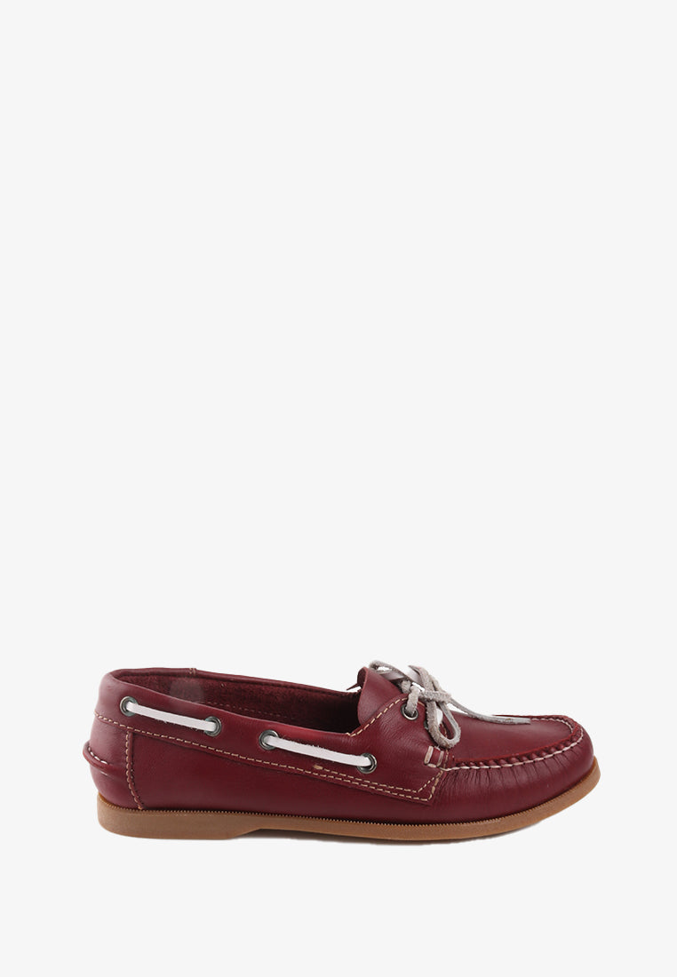 BETINNA GENUINE LEATHER BOAT SHOES