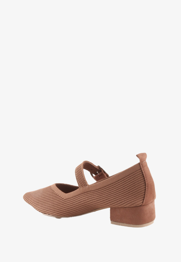 ATASHA KNIT STRETCH FABRIC PUMPS