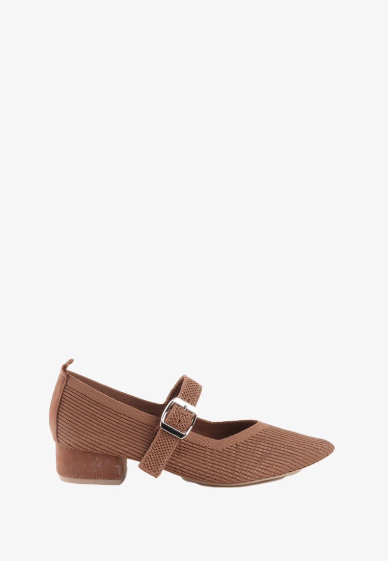 ATASHA KNIT STRETCH FABRIC PUMPS