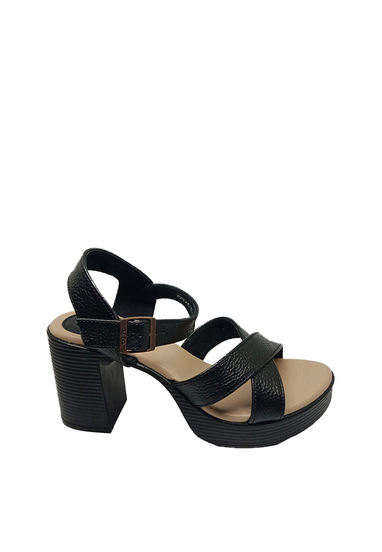 LUCIANA CROSS STRAP SLINGBACK HEELED SANDALS