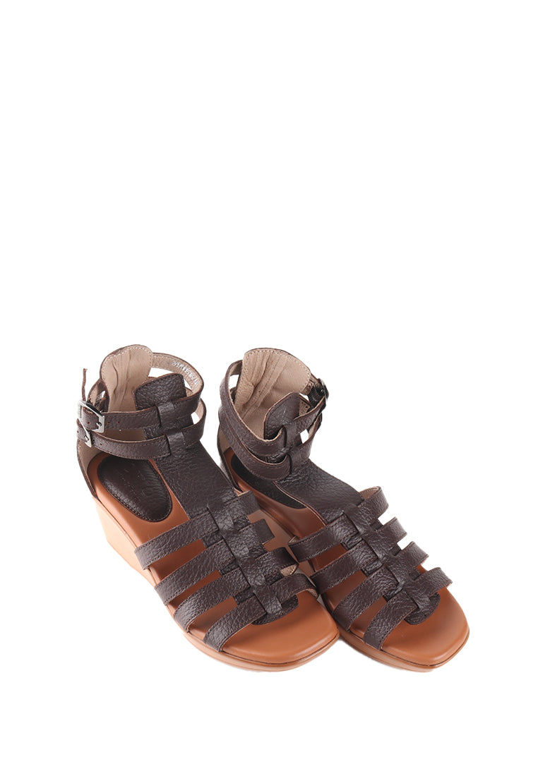 SABRINA BROWN ANKLE HIGH GREEK SANDALS