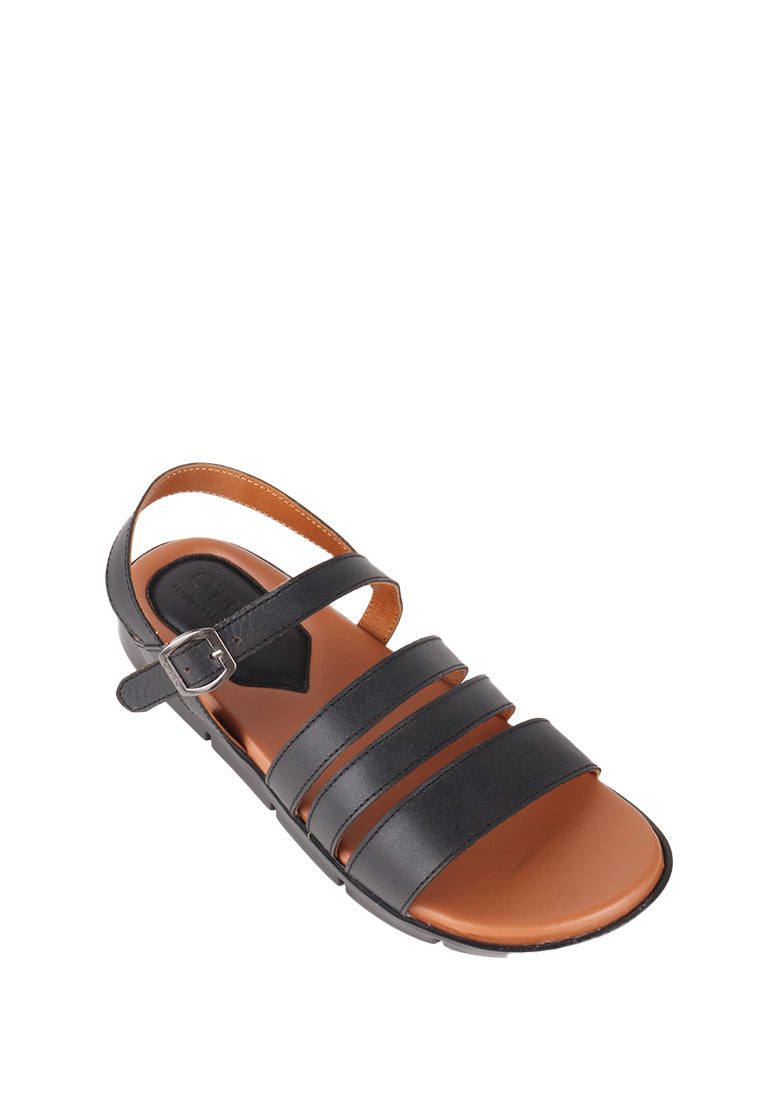 VALE TRI STRAP BUCKLED SANDALS