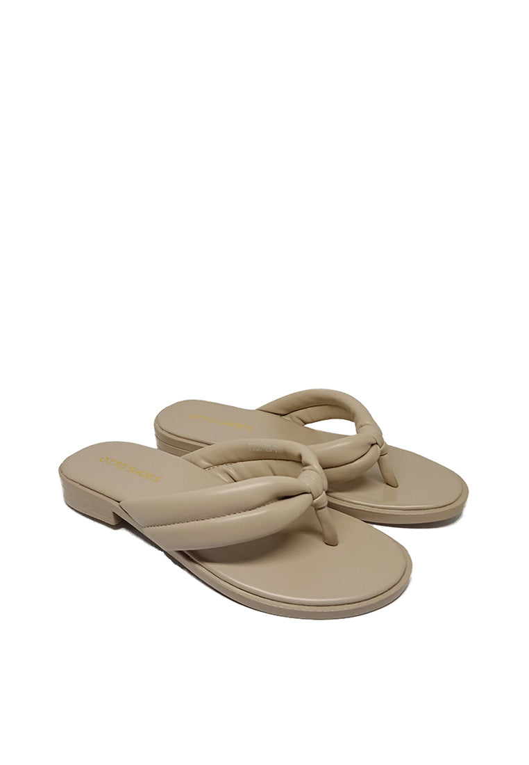 JILL QUILTED THONG STRAP SANDALS