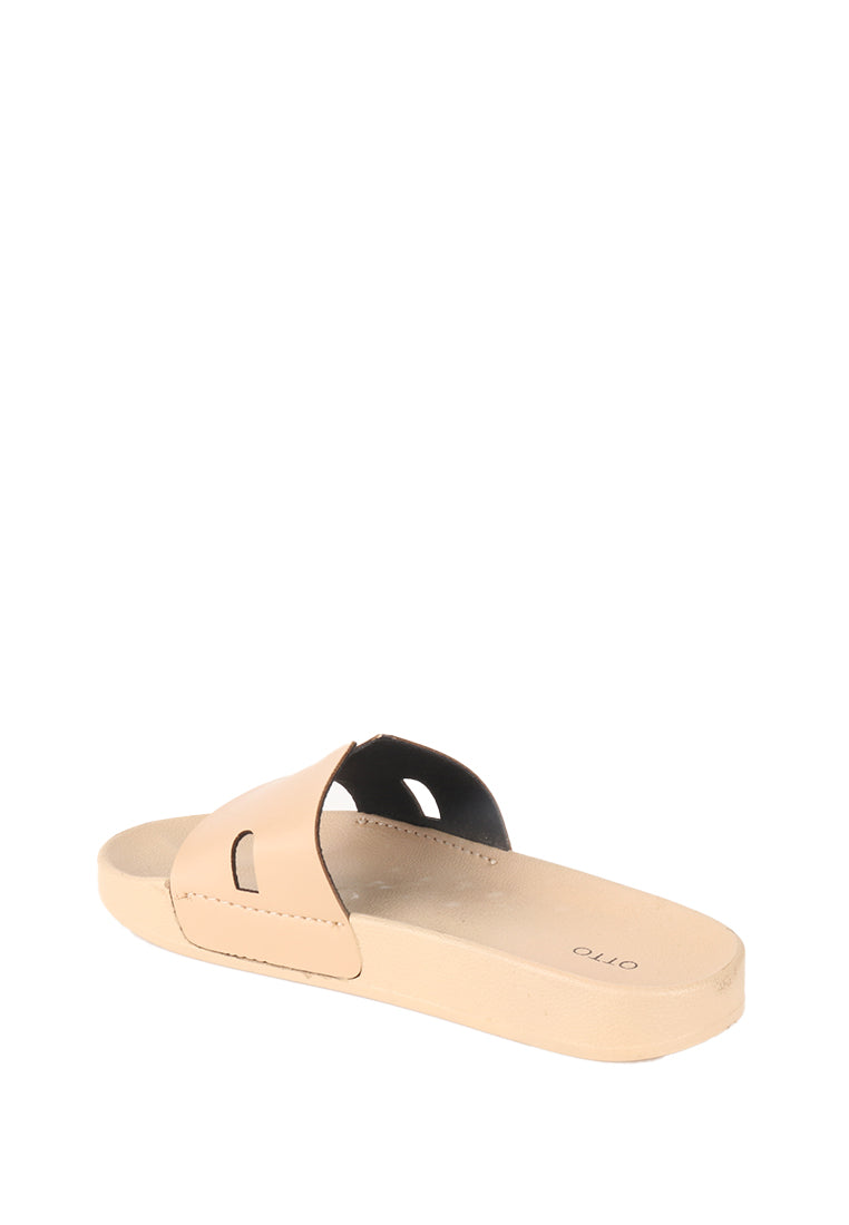 LEIGH RUBBER SLIDE SANDALS