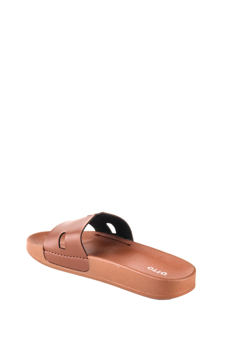 LEIGH RUBBER SLIDE SANDALS