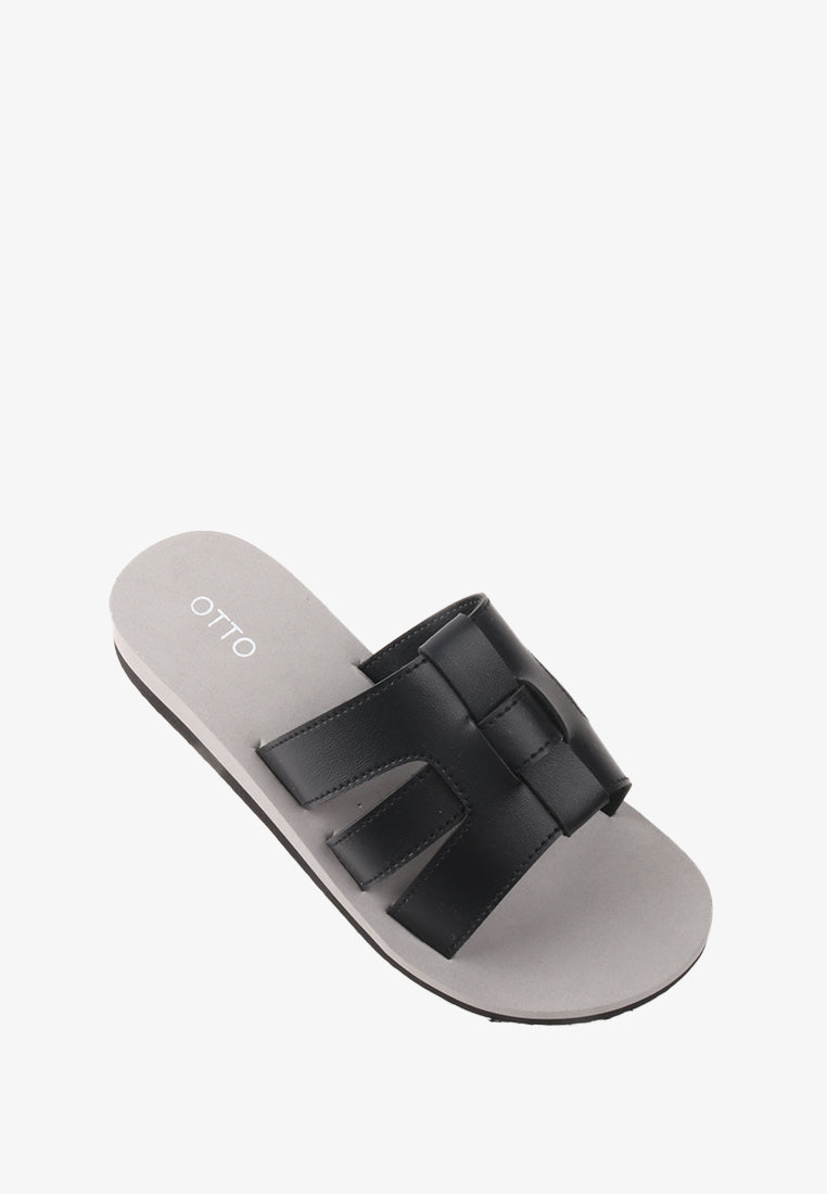 VEENA RUBBER SLIDE SANDALS