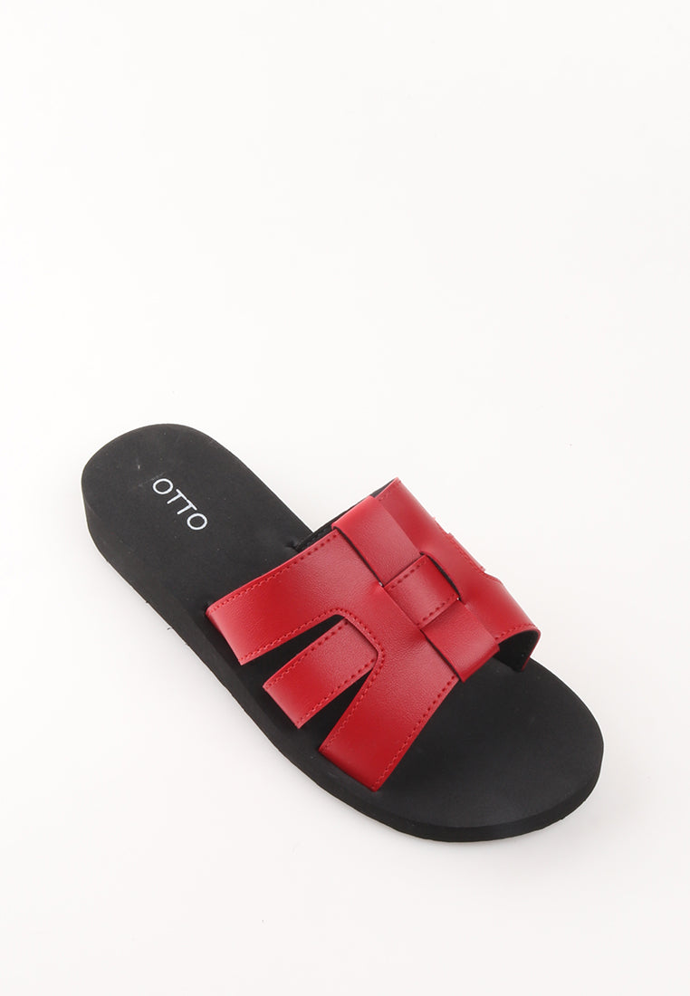 VEENA RUBBER SLIDE SANDALS