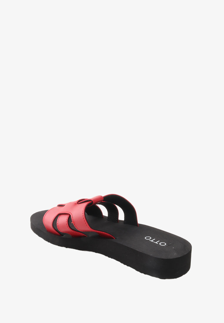 VEENA RUBBER SLIDE SANDALS