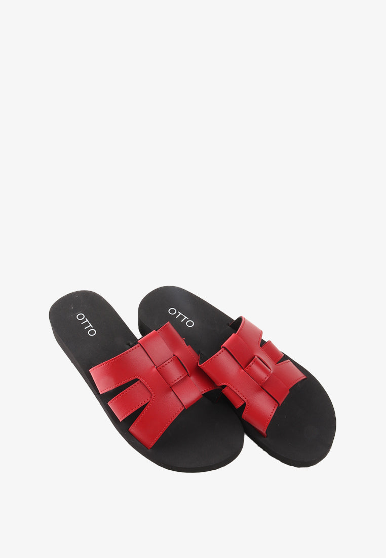 VEENA RUBBER SLIDE SANDALS