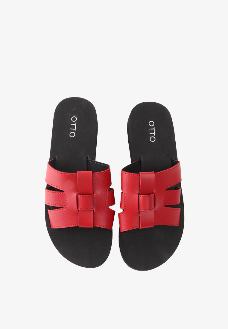 VEENA RUBBER SLIDE SANDALS