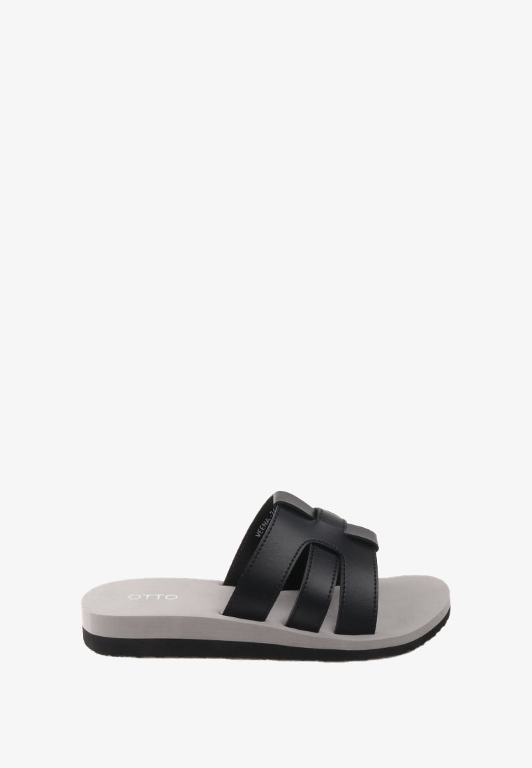 VEENA RUBBER SLIDE SANDALS