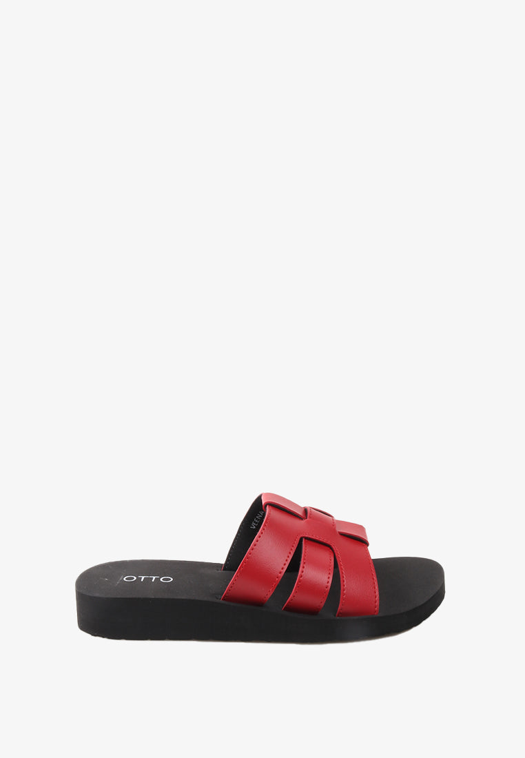 VEENA RUBBER SLIDE SANDALS