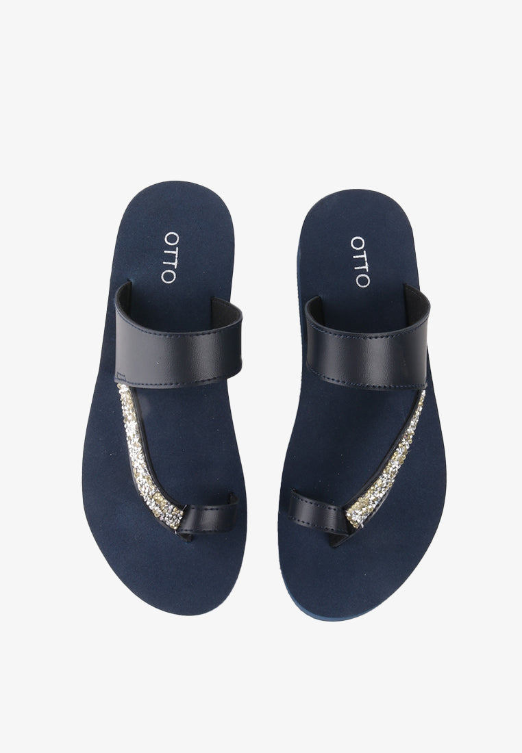 WONDA RHINESTONE TOE RING SANDALS