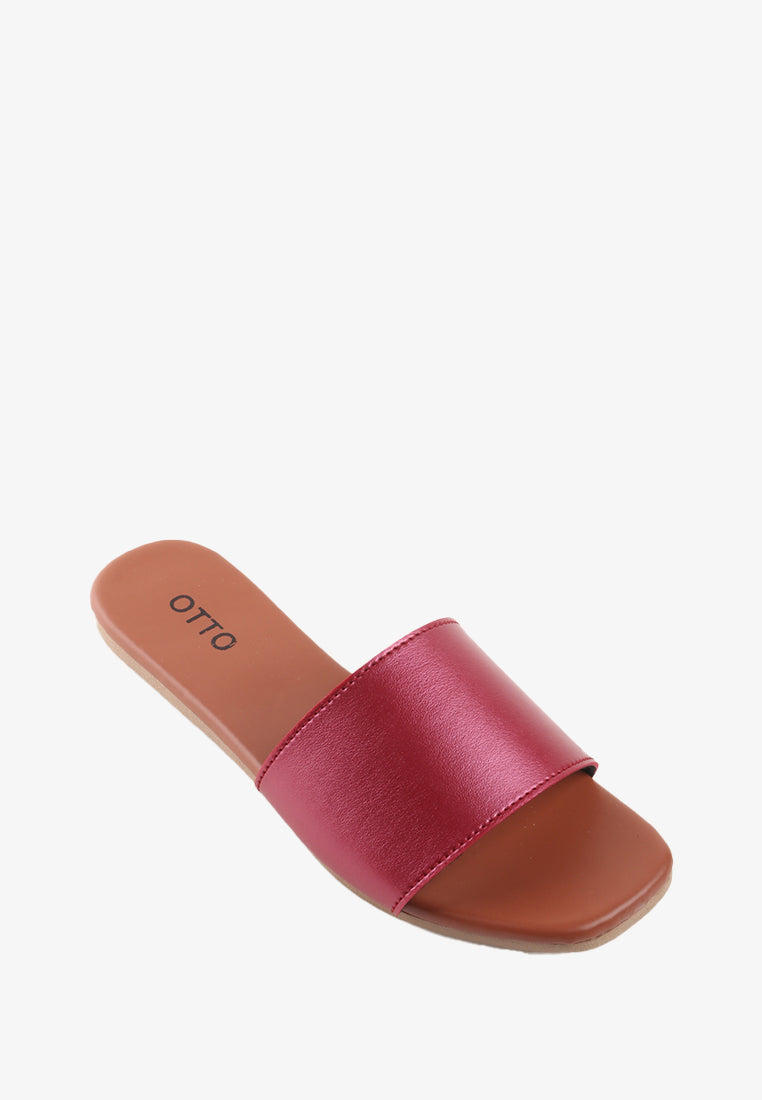 WILINDA METALLIC SLIDE SANDALS