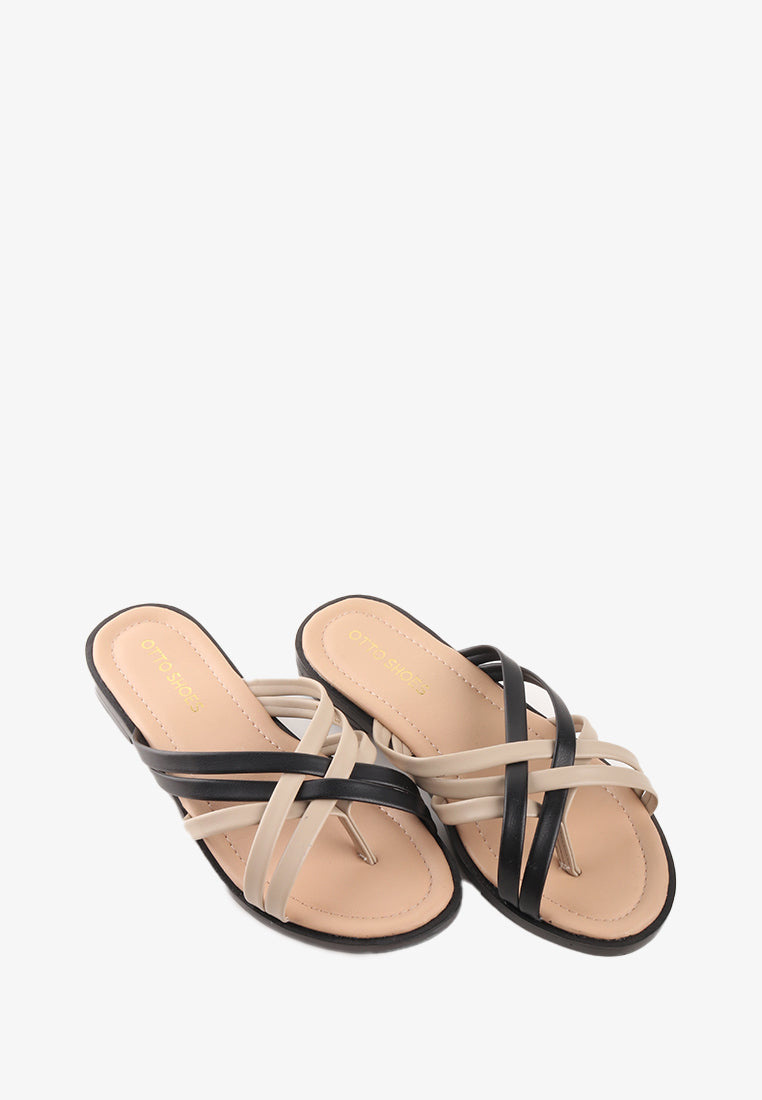 RIRI CROSS SLIDE SANDALS