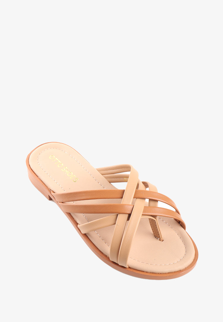 RIRI CROSS SLIDE SANDALS