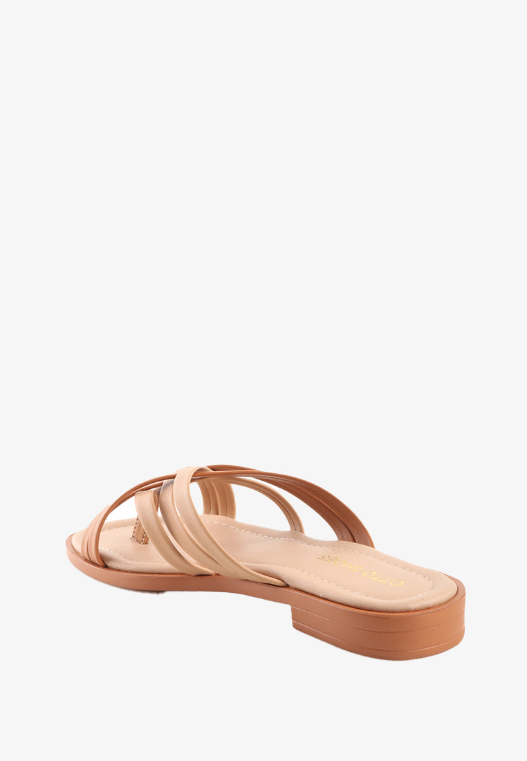 RIRI CROSS SLIDE SANDALS