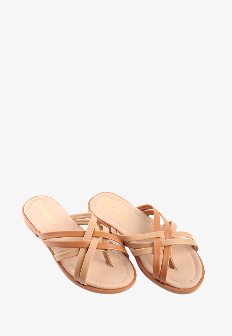 RIRI CROSS SLIDE SANDALS
