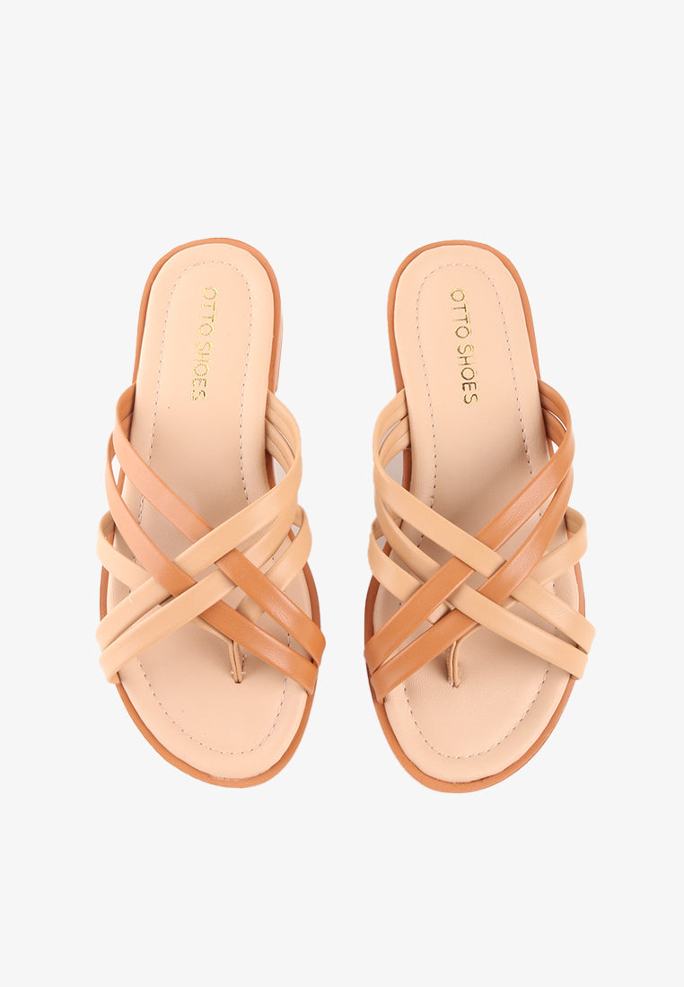 RIRI CROSS SLIDE SANDALS