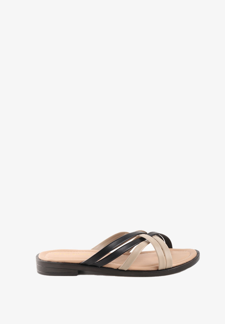 RIRI CROSS SLIDE SANDALS