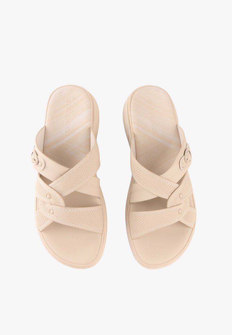 ELOISA CROSS STRAP SANDALS