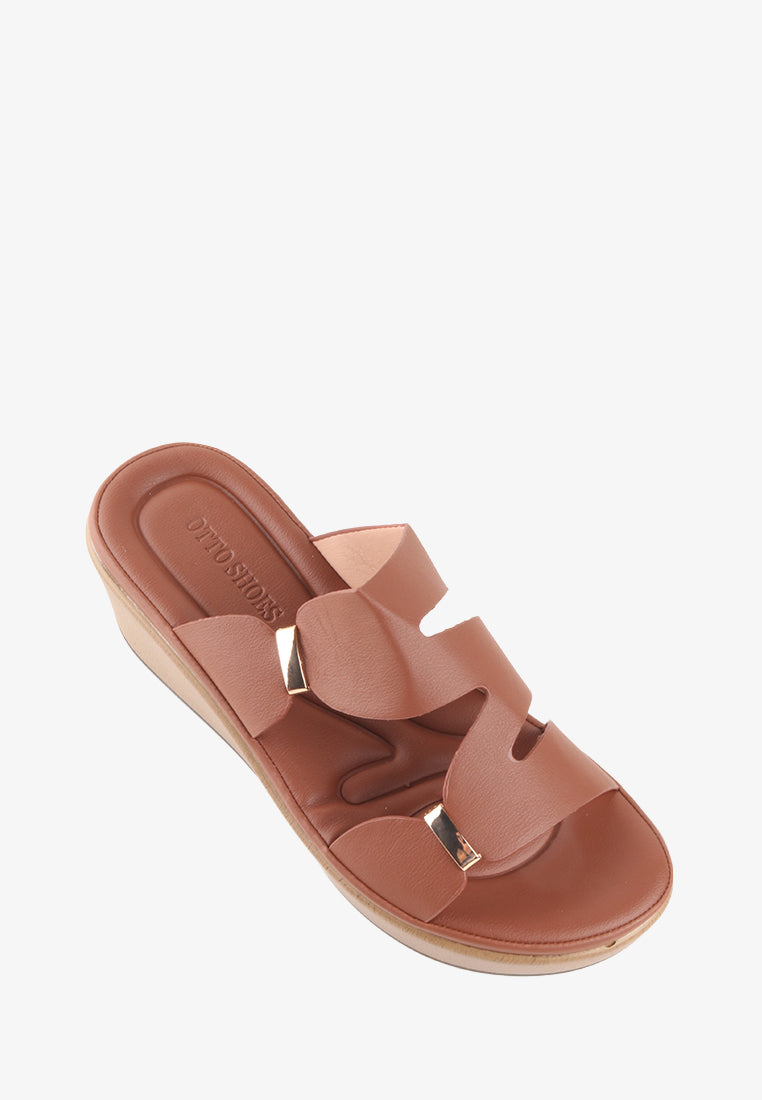 DANA CROSS SLIDE SANDALS