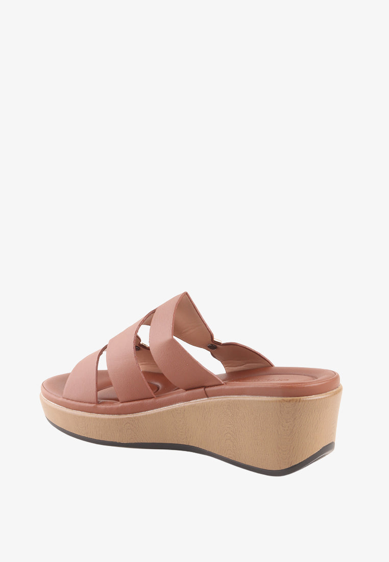 DANA CROSS SLIDE SANDALS