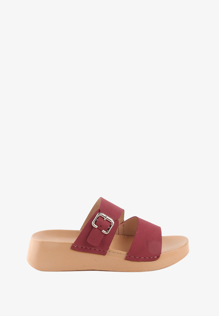 JISSEL DOUBLE STRAP BUCKLE SANDALS