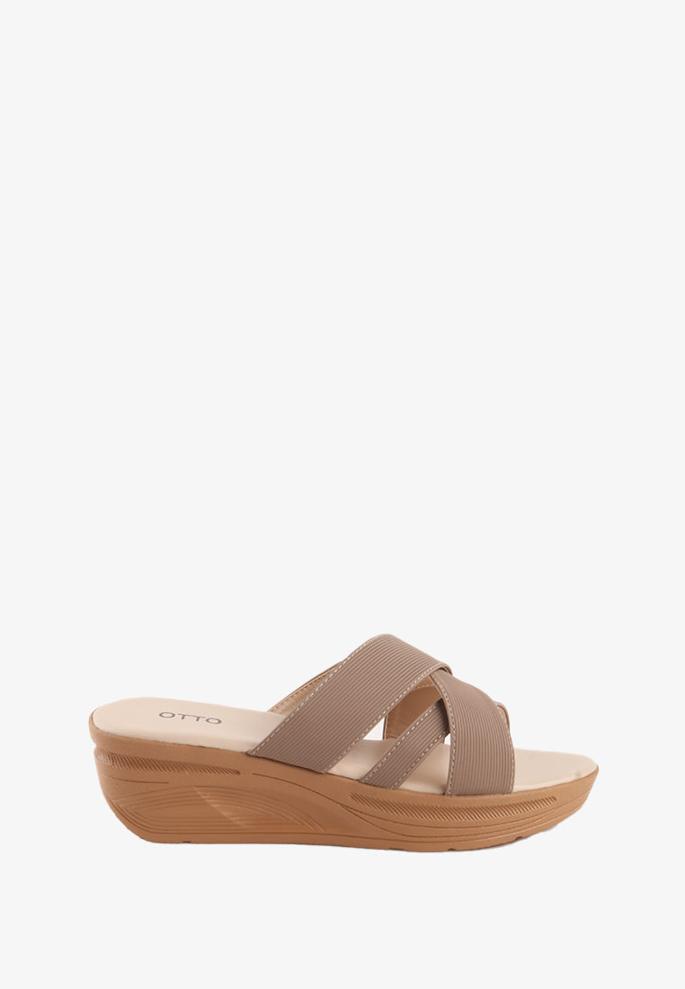 ALEAH CROSS STRAP SANDALS