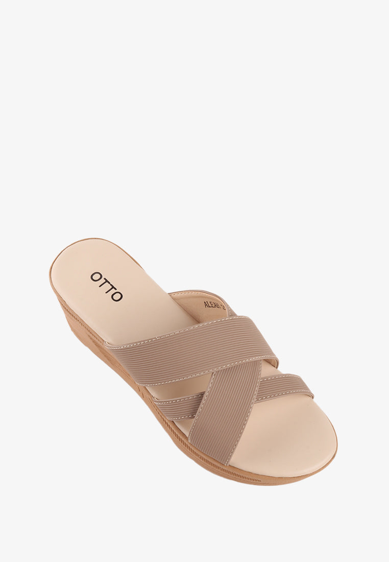 ALEAH CROSS STRAP SANDALS