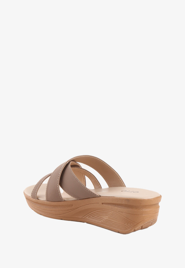 ALEAH CROSS STRAP SANDALS