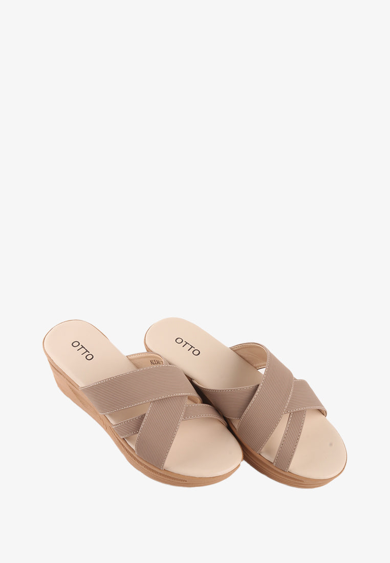 ALEAH CROSS STRAP SANDALS