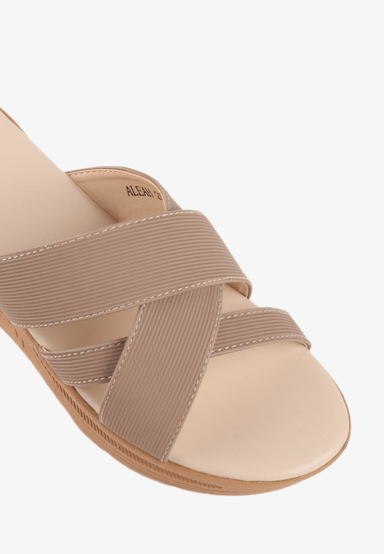 ALEAH CROSS STRAP SANDALS