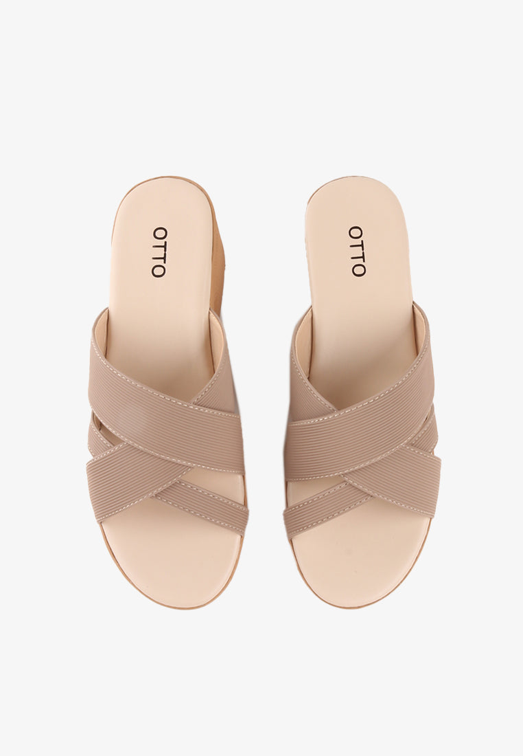 ALEAH CROSS STRAP SANDALS
