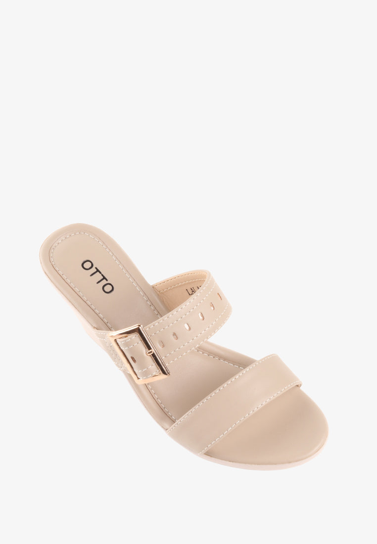 LALAINE DOUBLE STRAP BUCKLE SANDALS