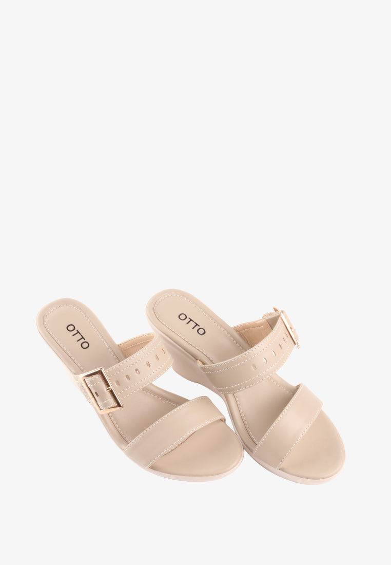 LALAINE DOUBLE STRAP BUCKLE SANDALS
