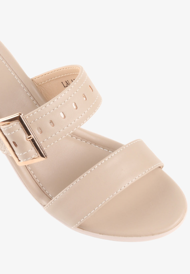 LALAINE DOUBLE STRAP BUCKLE SANDALS