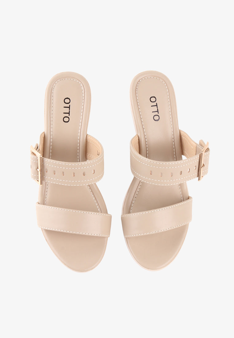 LALAINE DOUBLE STRAP BUCKLE SANDALS
